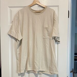 Goodfellow & Co Beige Striped Short Sleeve Tee